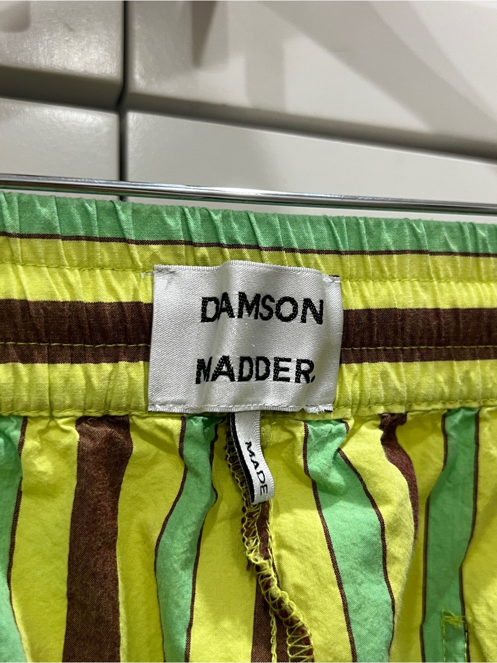 Damson Madder Ritik Trousers UK 16 US 12 Tropical Stripe Organic Cotton - Picture 6 of 7
